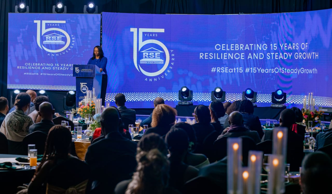 Rwanda Stock Exchange trading floor celebrating 15th anniversary in Kigali