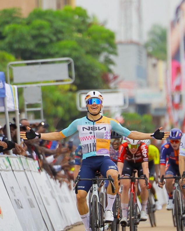 Pau Martí yellow jersey Tour du Rwanda 2026 Stage 2 Huye finish Mike Uwiduhaye Best Rwandan rider Tour du Rwanda Stage 2