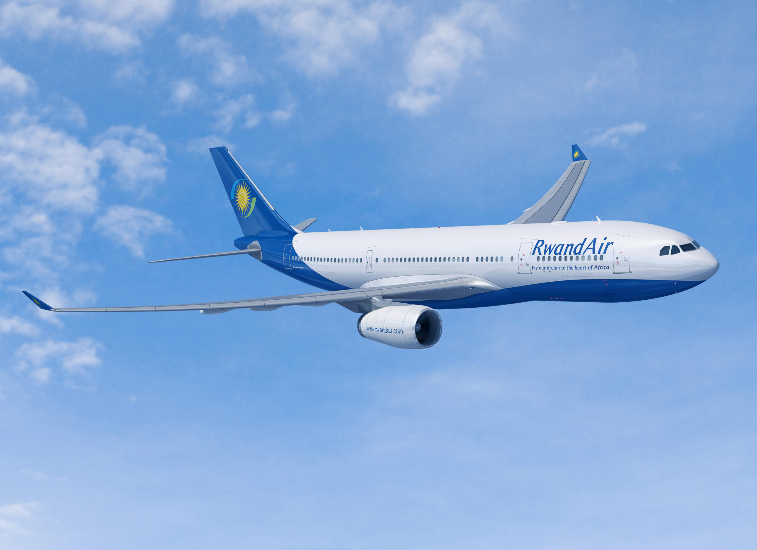 RwandAir plane after suspension of Doha and Dubai routes